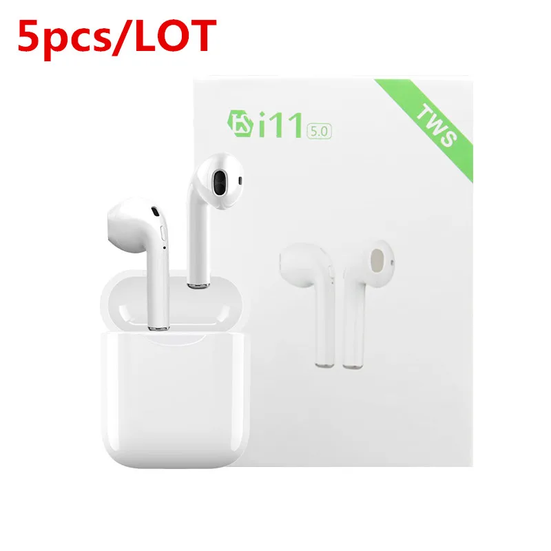 

5 pcs/lot i11 TWS Bluetooth 5.0 Wireless Earphones Earpieces mini Earbuds i7s With Mic For iPhone 6s X 7 8 Samsung S6 S8 Xiaomi