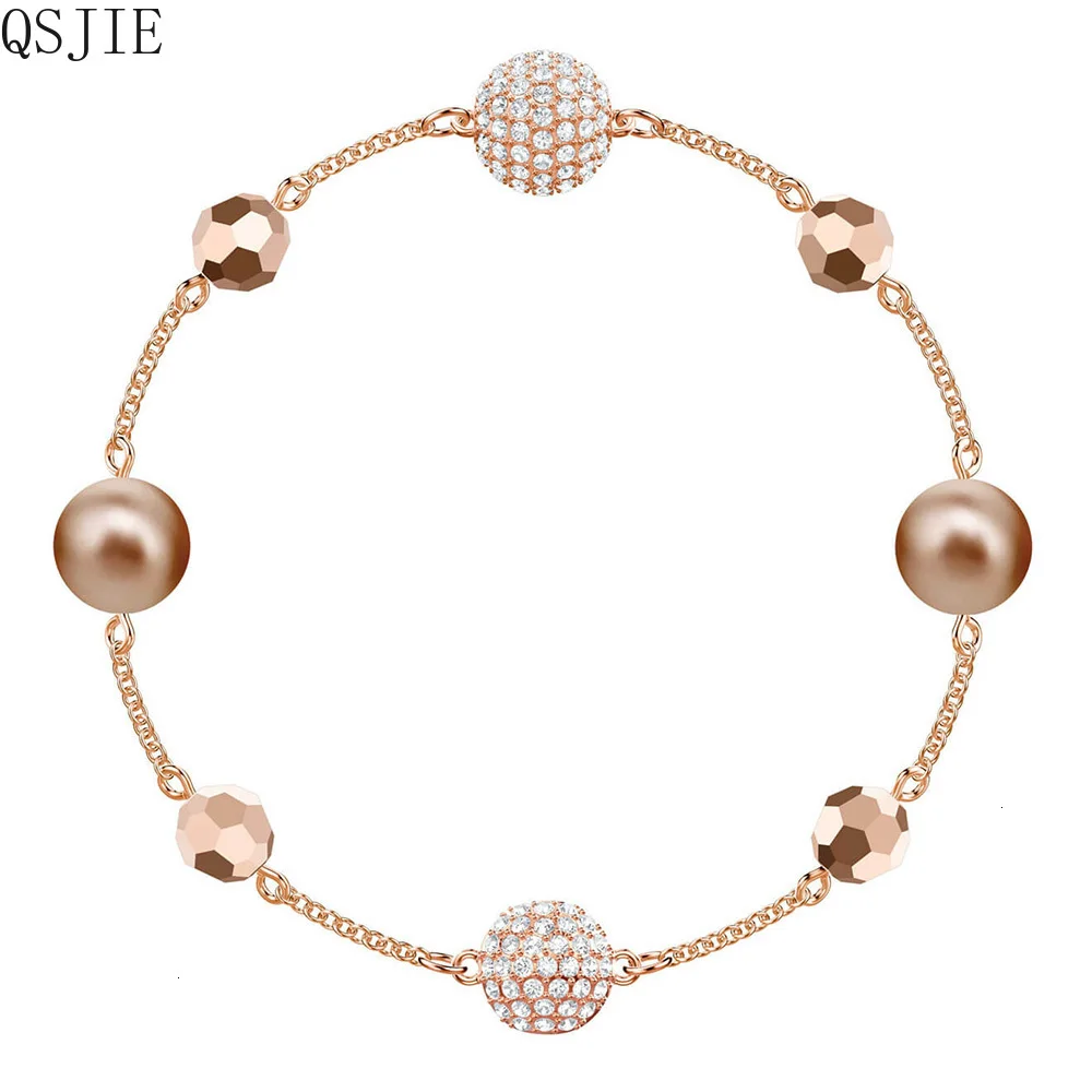 

High quality swa new magnetic buckle buckle bracelet and crystal love romantic girlfriend earrings for luxury jewelry