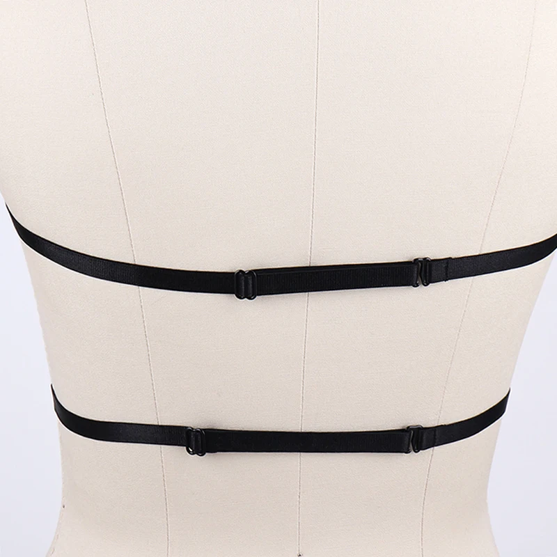 Pentagram Body Harness Cage Punk Bra Woman Sexy Lingerie Pastel Goth Black Body Bondage Belt Rave Open Chest Harness Bra