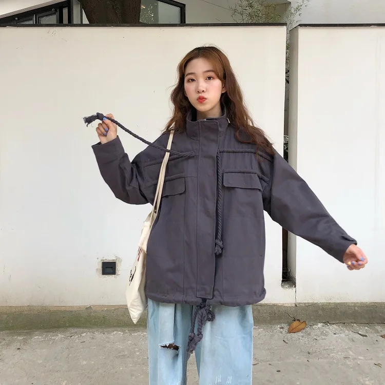 

Photo Shoot 2019 Spring New Style WOMEN'S Dress Korean-style Casual Drawstring Cool Short Trench Coat Women's