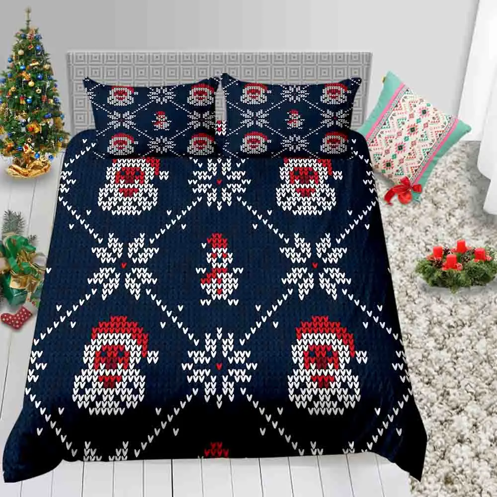 Thumпостельные принадлежности Дети Chritsmas односпальный Комплект постельного белья пододеяльник набор Санта-королева фестиваль украшения мягкий Твин Полный покрывало