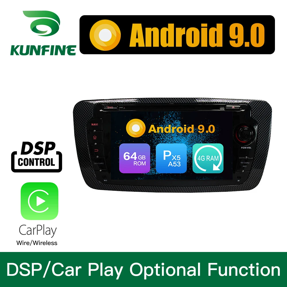 Clearance Android 9.0 Octa Core 4GB RAM 64GB ROM Car DVD GPS Navigation Multimedia Player Car Stereo for Seat Ibiza 2013 headunit radio 2