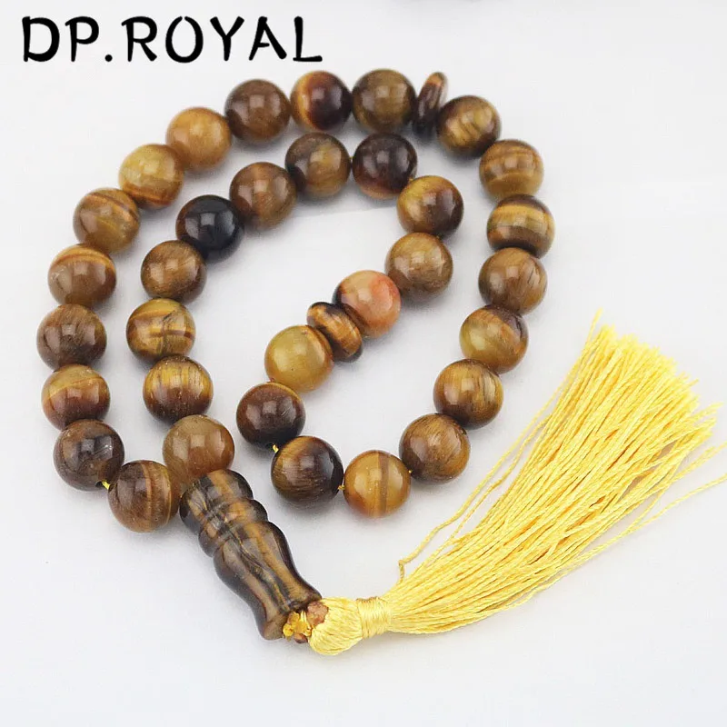Натуральный камень тигровый глаз четки браслет желтый Tassel Pendant Четки мусульманские Ислам четки оптом по низкой цене Аллах Мухаммед подарок