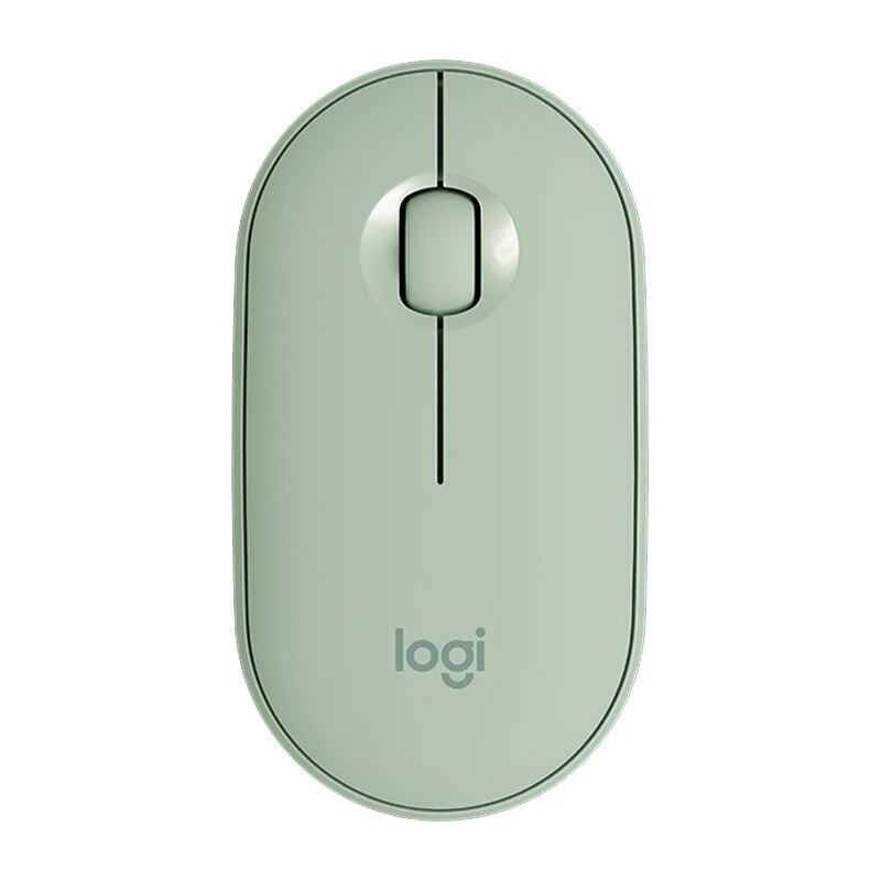 Оригинальная Беспроводная мини-мышь с Bluetooth от компании logitech Pebble, тонкая, 1000 dpi, 100g, высокоточная, оптическая, отслеживающая, Unifying, цветная мышь - Цвет: Зеленый