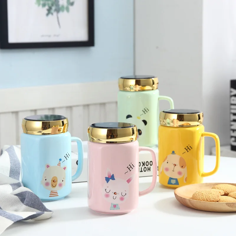

Artoon Ceramics Mug Animal Pet Rabbit Dog Panda Bear Creative Coffee Cups With Handle Teacup Coffee Mug Drinkware for Lover Gift