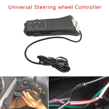 

1x Remote Control Black Nylon plastic Universal Car Steering Wheel Stalk Radio Navigation