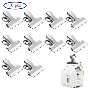 

10 pcs Heavy Duty Bags Clips Stainless Steel Kitchen Storage Clip Accessories Chip Bag Clips For Air Tight Seal Grip 3 inches