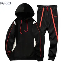 FGKKS, мужские повседневные комплекты, свитшоты, пуловер, мужские толстовки из двух частей+ штаны, спортивный костюм, осенне-зимние комплекты, Мужская брендовая одежда