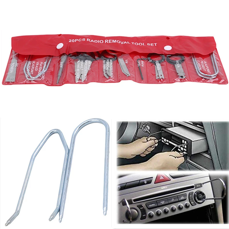 Professional Automotive Audio Stereo CD Player Radio Removal Keys Tool Kit 20 Pieces Professional Automotive Audio Stereo CD Player Radio Removal Keys Tool Kit 20 Pieces