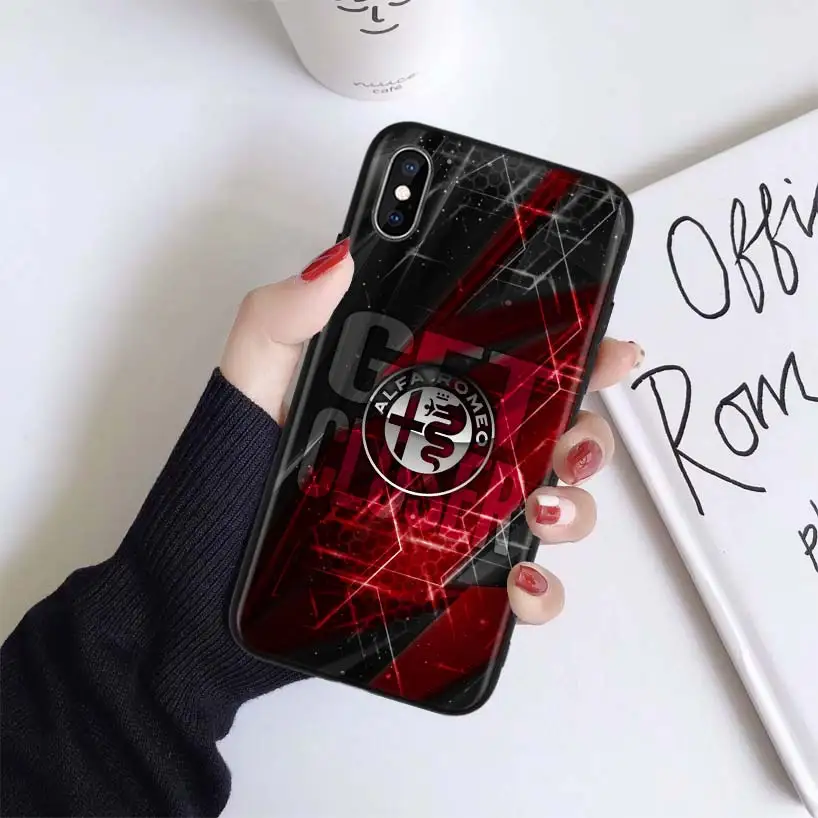 Чехол с логотипом Alfa Romeo для Apple iphone 11 Pro XR XS Max X 7 8 6 6S Plus 5 5S SE Черный силиконовый чехол для телефона - Цвет: BS299-7