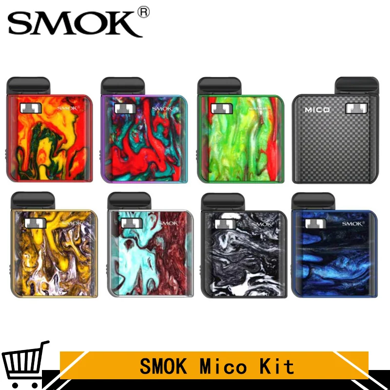 Оригинальный набор SMOK MICO Vape 700 мАч аккумулятор 1 7 мл Pod 0.8ohm 1.0ohm Обычная катушка 26 Вт