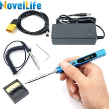 65 Вт TS100 мини Электрический паяльник станция 24 В Комплект питания Регулируемая температура цифровой OLED дисплей с паяльным наконечником