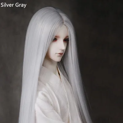 Silver Gray BJD парик 1/3 1/4 1/6 Длинные прямые парики для кукол аксессуары, модные кукольные волосы высокотемпературное волокно для кукол игрушки - Цвет: Silver Gray