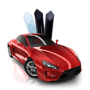 

SUNICE 2 COLORS Car Window Tint 5%vlt 75%vlt Car Window Sunshade Vinyl for Auto Car Window Black Blue Tinting for Car 1.5x1/1x4m