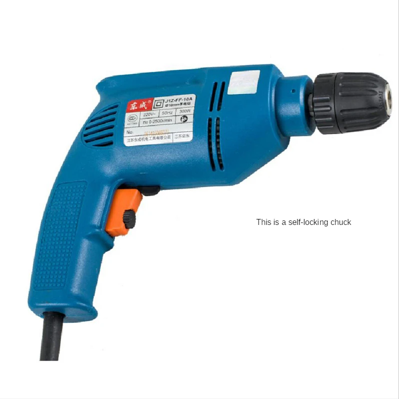 300W Electric Screwdriver Power Impact Drill Hand Electric Drill Speed Adjustable Pistol Drill 10mm Self-locking Power Tool 220V gj1103a excavator parts self locking hand throttle control cable