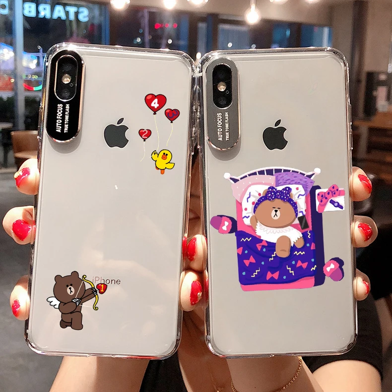 Модный милый медведь слон кот чистый мягкий чехол для iphone 8 7 6s plus X Xs Xr Xmax 5 samsung Galaxy 9