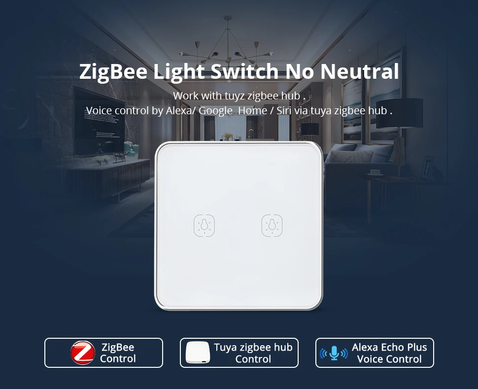 ZigBee переключатель работает с TuYa ZigBee концентратор сенсорный переключатель наклейка Smart Life приложение управление питание от TuYa