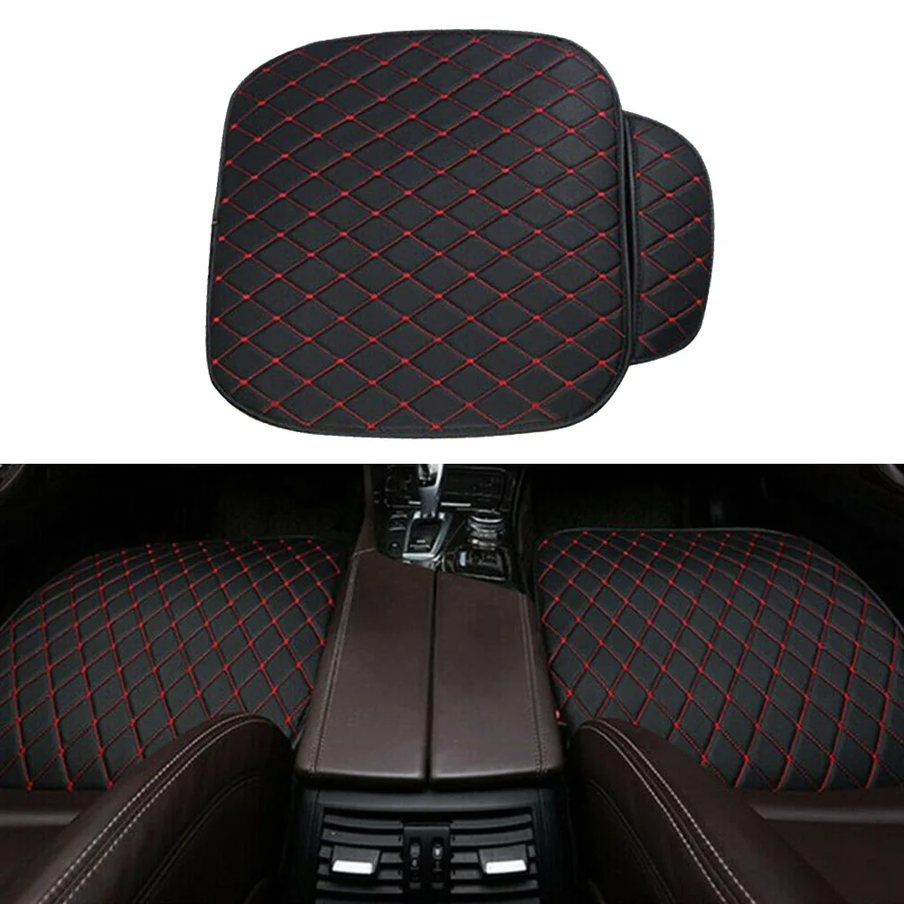 Дышащий чехол для сиденья автомобиля теплый с сумкой для хранения из искусственной кожи черный+ красный