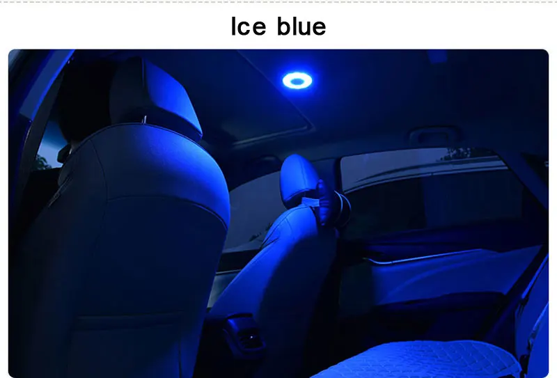 USB перезаряжаемая автомобильная светодиодная лампа для чтения, переносная круглая потолочная лампа на крыше, изменение цвета для украшения салона автомобиля