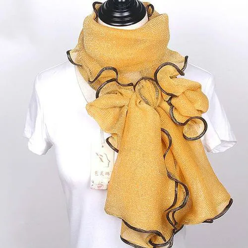 AA10311 yellow Новое поступление шелковые шарфы длинные трендовые женские марлевые простой цветной шарф обёрточная Женская дышащая впитывающая пот кружевная шаль - Цвет: AA10311 yellow