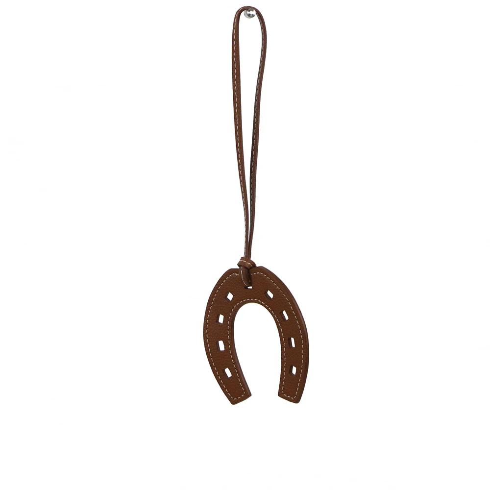 100 шт./лот брелки в форме подковы из искусственной кожи с конским копытом цепочки