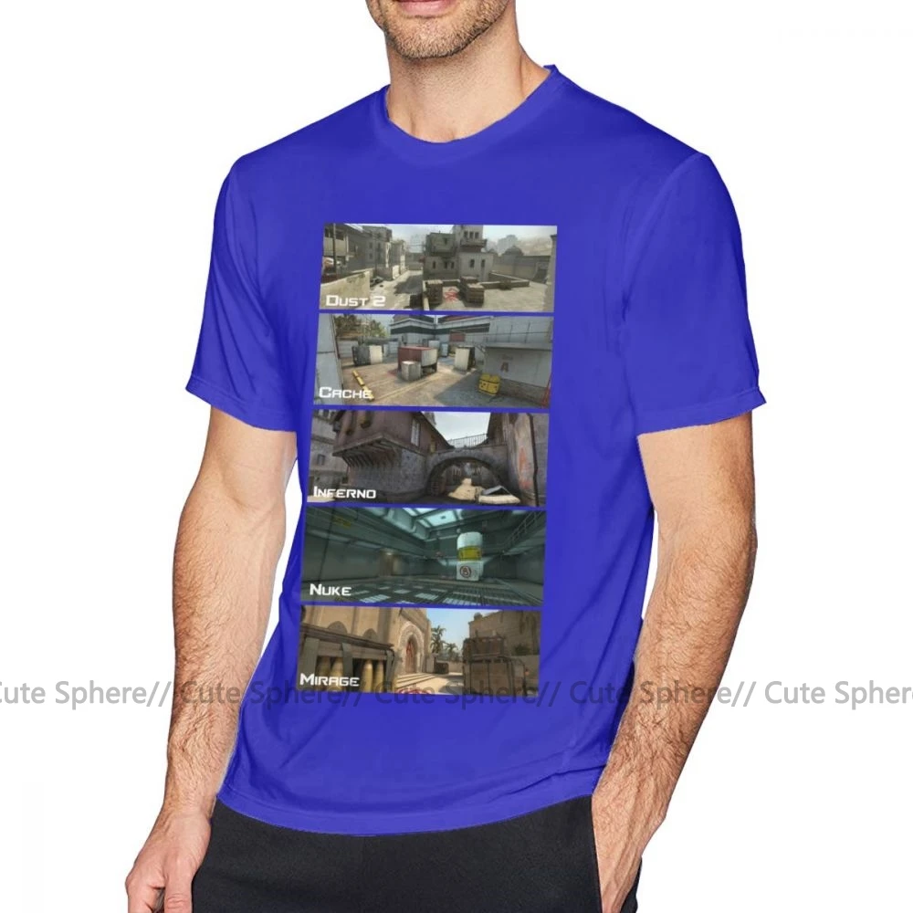 Counter Strike T Shirt Csgo T-Shirt Short Sleeve 100 Percent Cotton Tee Shirt Man Plus size Beach Cute Graphic Tshirt - Цвет: Blue