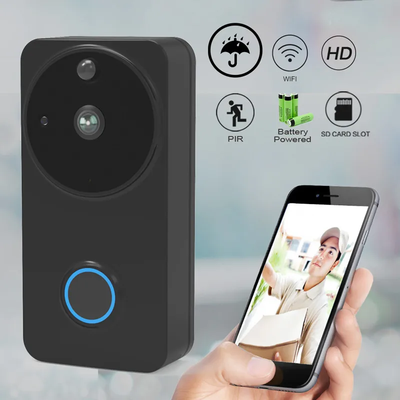 1080P Outdoor Video Doorbell Tuya Smart Battery Powered Ring WiFi Video Doorbell Camera PIR Motion Detect with Alexa Google Home