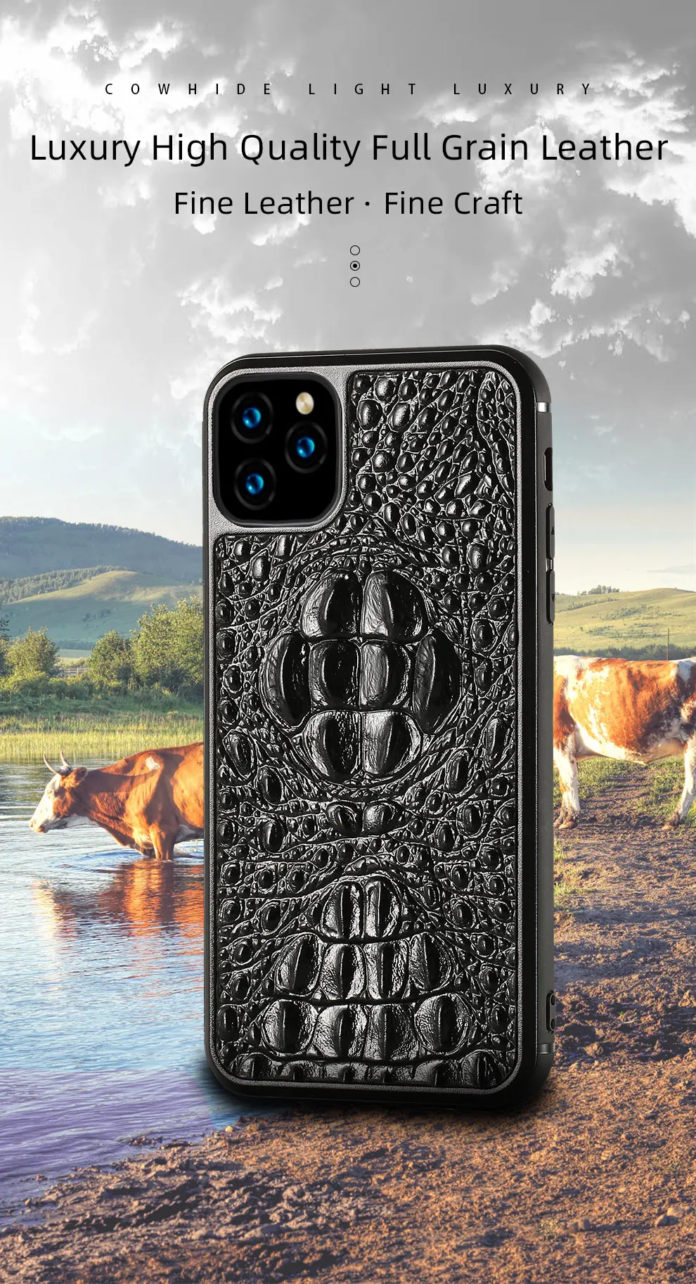 Натуральная кожа 3D крокодиловый Череп чехол для телефона для iPhone 11 11 Pro 11Pro max 6 6S 7 8 7plus 8plus X XS max XR анти-осенний чехол