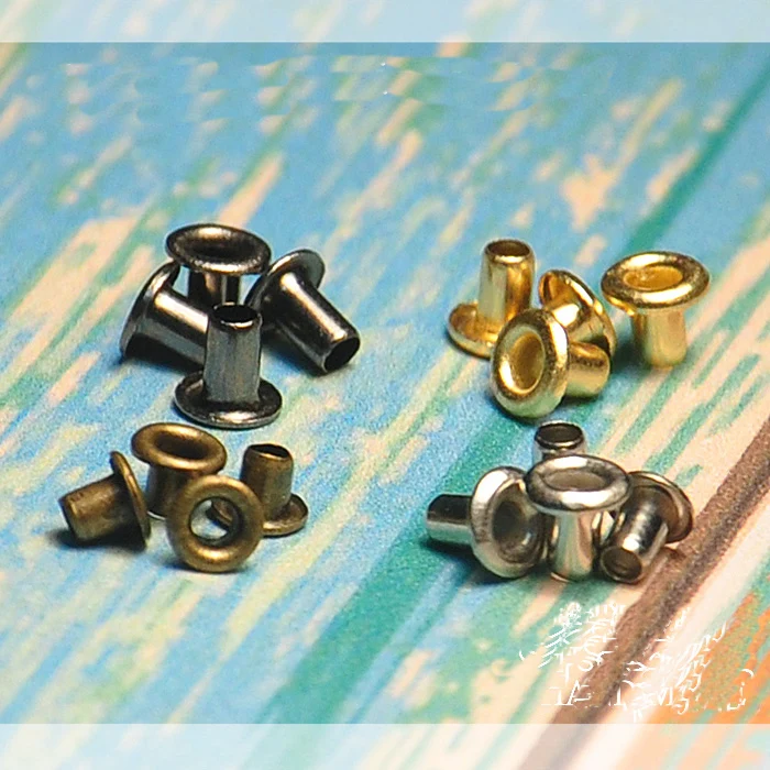 200pcs 1.0mm Mini Eyelet Buttons DIY Doll Belt Buckles brass Grommets Buttons Bag Shoes Clothes Sewing Accessories