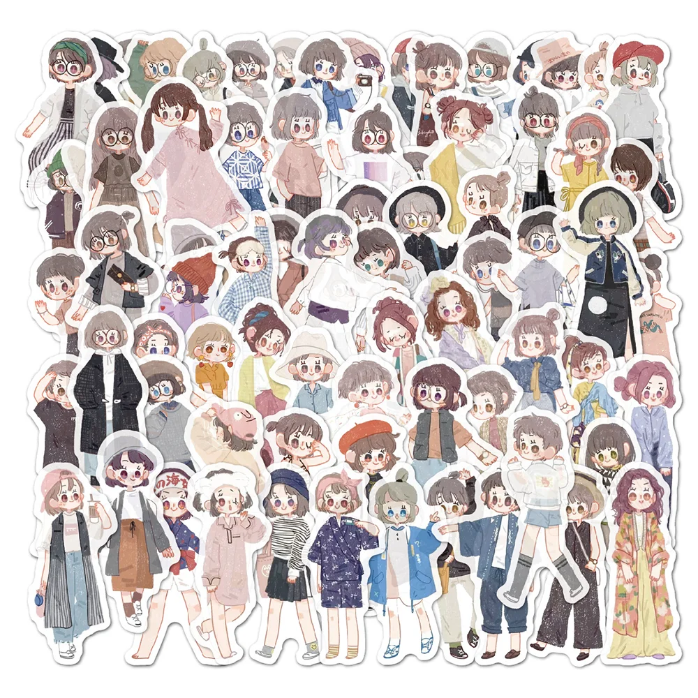 

80pcs Vsco Girl Things Cute Girl Sticker Scrapbook For Laptop Bicycle Bike Car Guitar Helmet Adesivos Stickers Craft Supplies