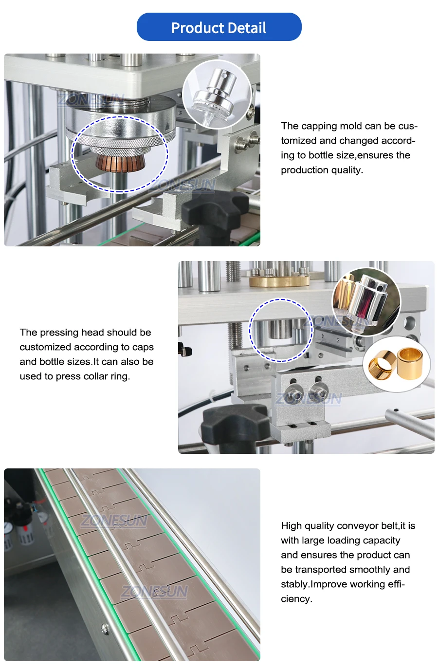 ZONESUN ZS-YG09 Automatic Perfume Bottle Capping Machine