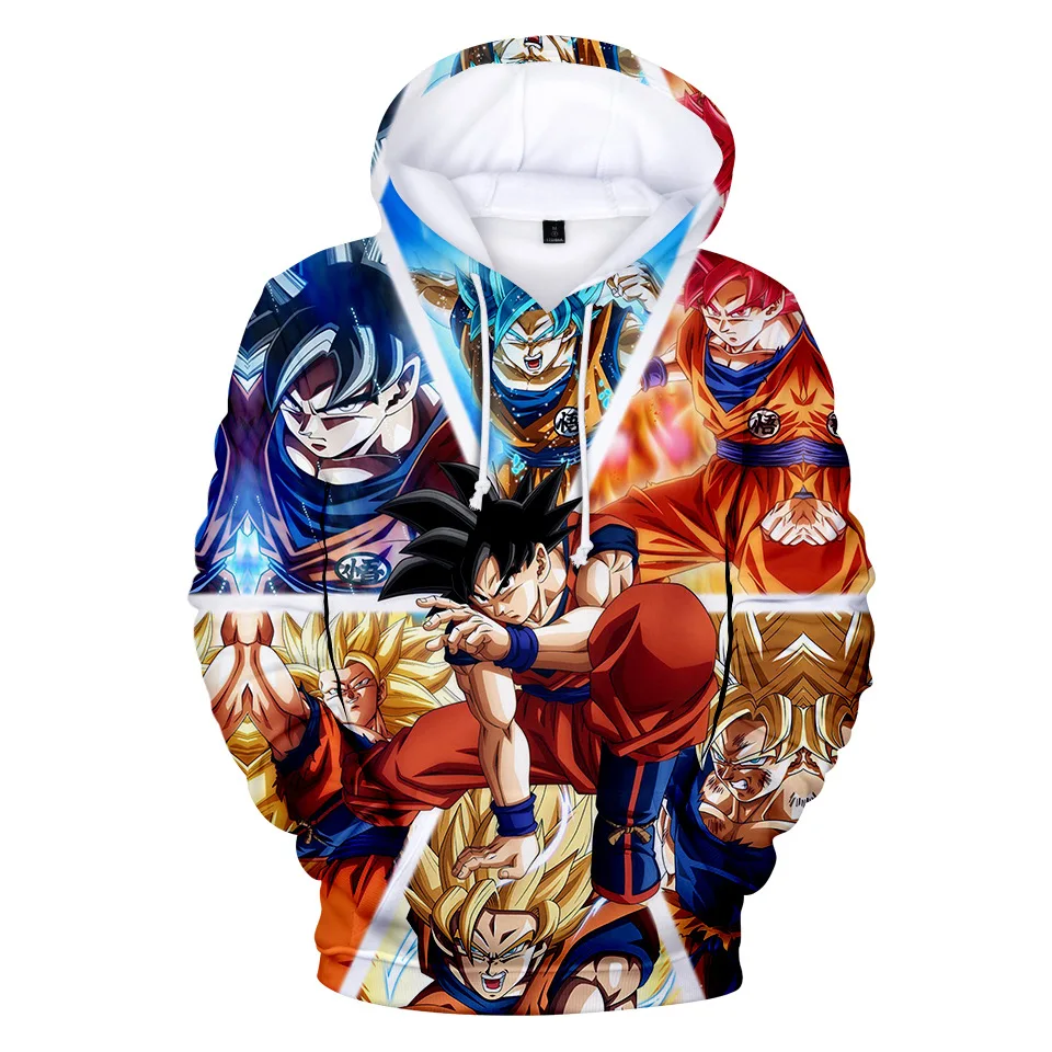 3D аниме-толстовка с капюшоном и карманом Dragon Ball Z, детские толстовки Poleron Hombre, уличная детская куртка для мальчиков