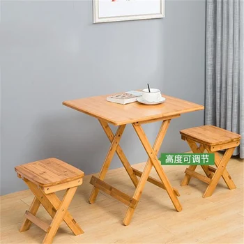 

60*60cm bamboo dining table Potable Folding desk square table with chairs