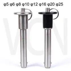 MS17984 Quick release pins Button Handle Ball lock pins  stainless steel DIA 6 lgth10 15 20 25 30 35 40 45 50 55 60 70 80 90 100
