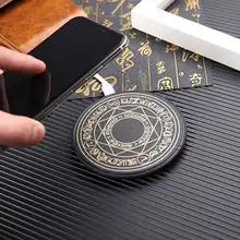 Мини Волшебная Беспроводная зарядка 10 Вт Быстрая Зарядка Qi Беспроводная зарядка для использования Android Apple беспроводной зарядное устройство светодиодный фонарь для IPhone XS MAX