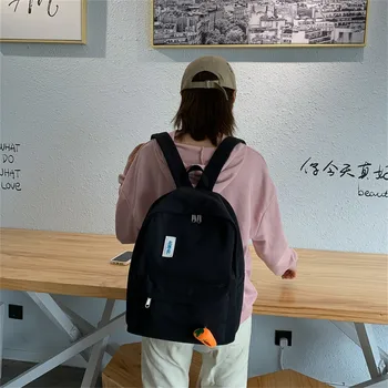 

Large Capacity Solid Female Backpack Color Waterproof Nylon Casual Backpack School Bag Travel Zipper School Bags #119