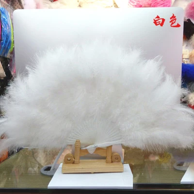 

Feather Fan Thickened Feathered Dance Fan White Stage Catwalk Performance Fan Elegant Family Decorations