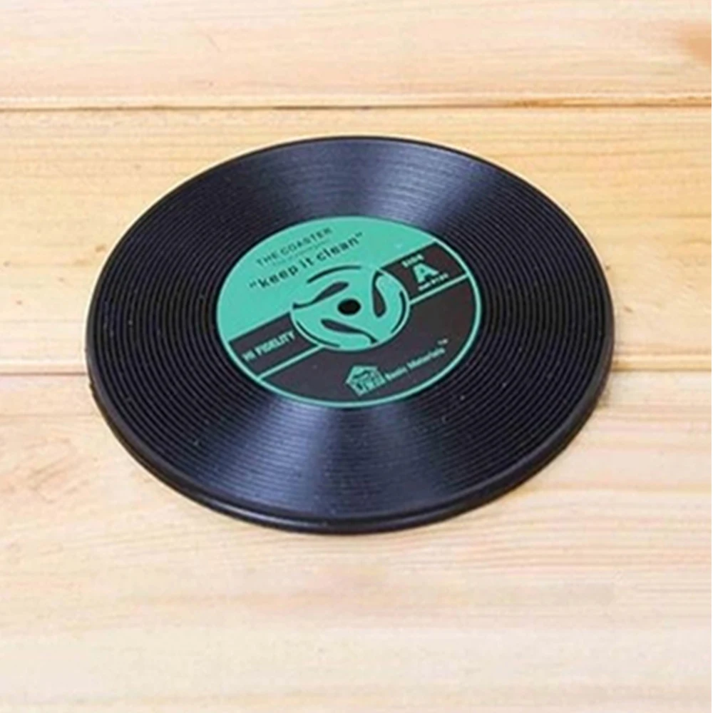 Креативный Настольный CD коврик Ретро Виниловая пластинка подставки под напитки Настольный подстаканник кофейная подстилка ПВХ Печатный узор не выцветает домашний декор