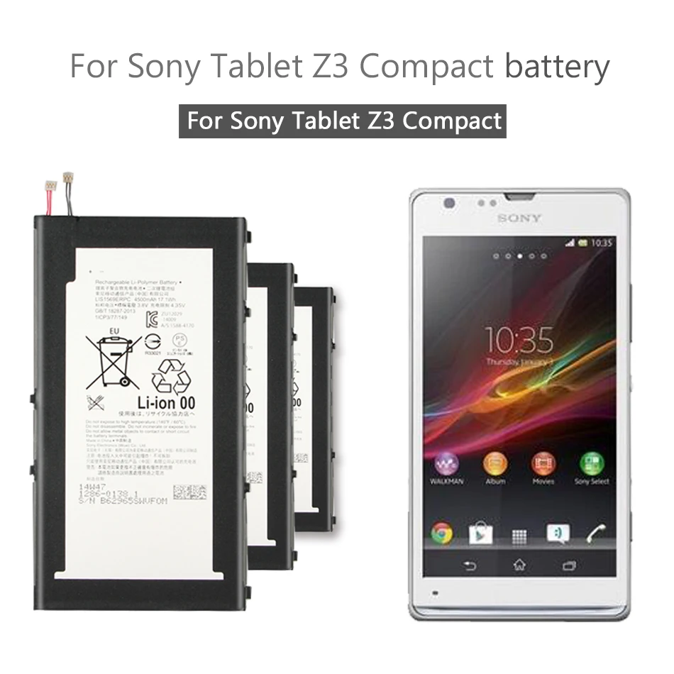 

Replacement Tablet Battery LIS1569ERPC For SONY Xperia Z3 Tablet Compact Genuine Tablet Battery 4500mAh Free Tool