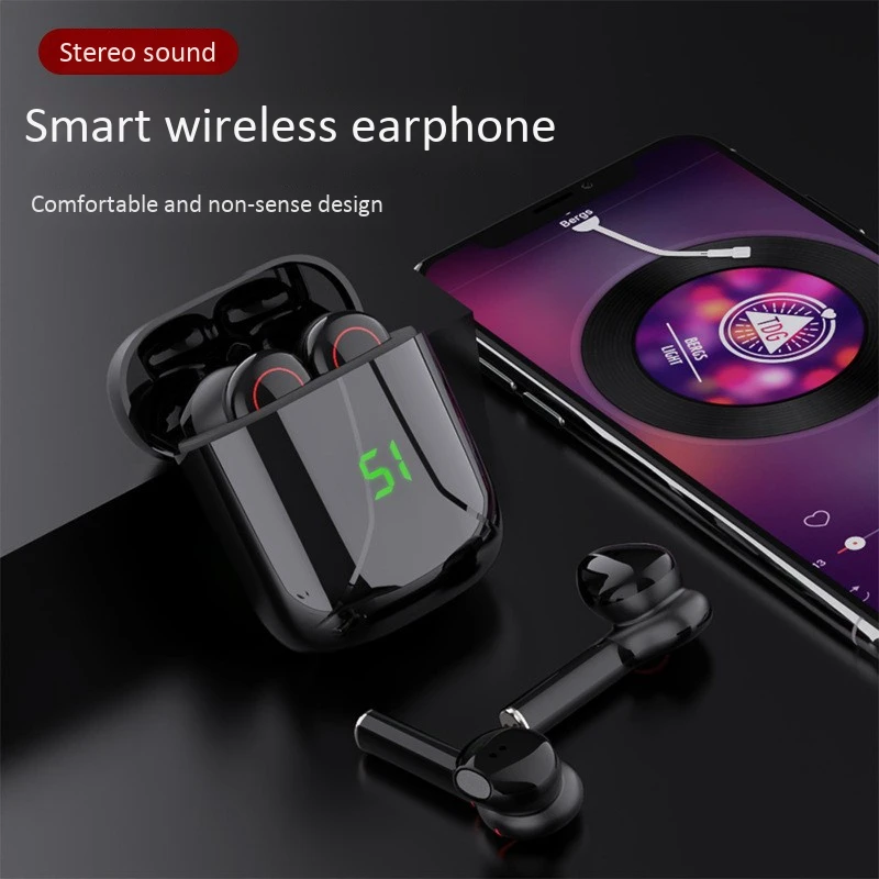 

True Wireless headphones TWS Bluetooth Earphone handsfree headset noise cancelling Earbuds with microphone for ios android Phone