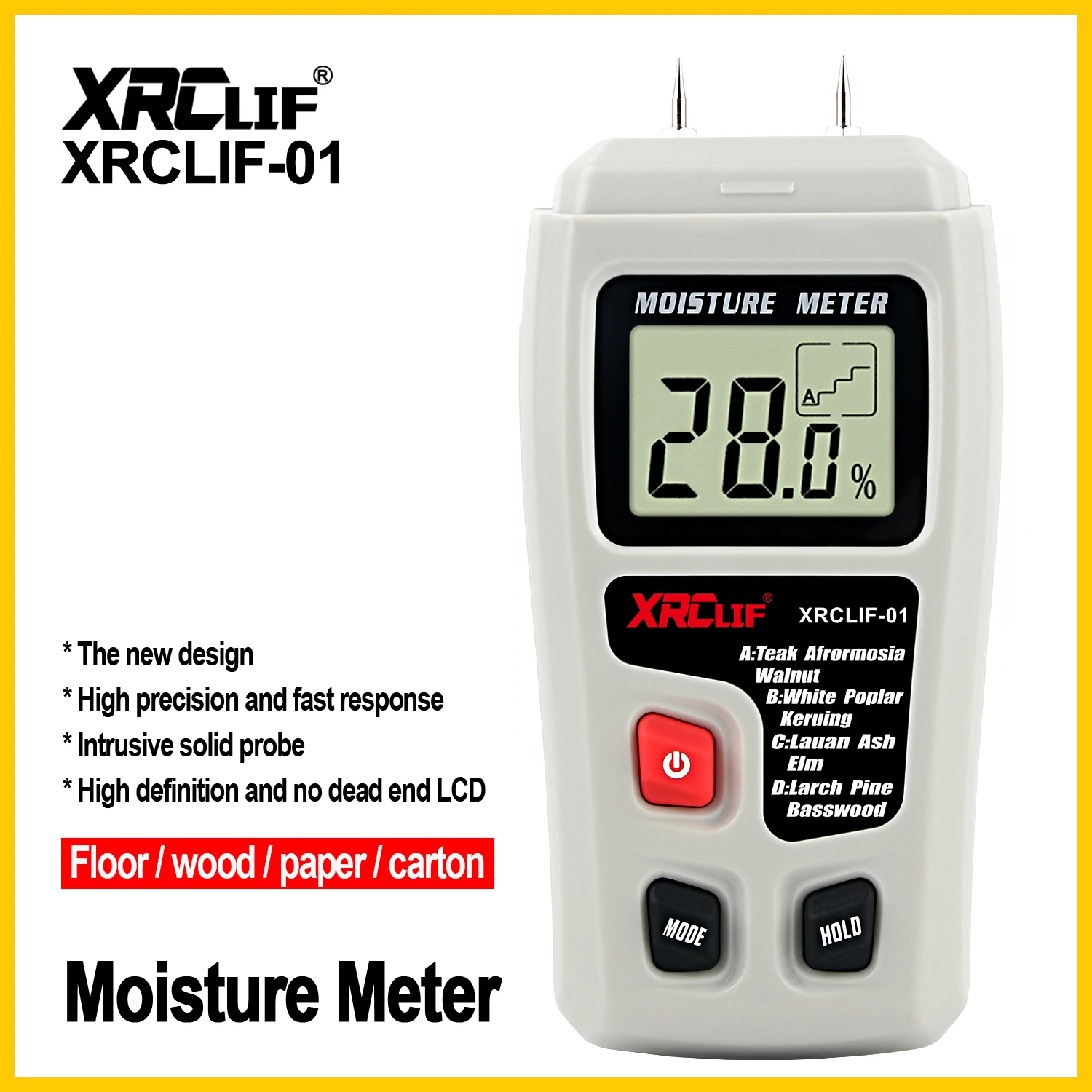 metric tape measure RZ Wood Moisture Meter Hygrometer Timber Damp Detector Tree Density Digital Wood Humidity Tester force measuring instruments Measurement & Analysis Tools