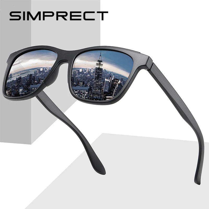 SIMPRECT поляризованные солнцезащитные очки для мужчин TR90 Квадратные Солнцезащитные очки Ретро Винтажные Солнцезащитные очки для мужчин TAC антибликовые очки для вождения