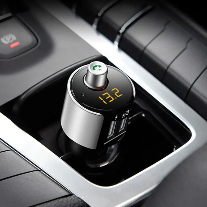C27A автомобильный беспроводной Bluetooth fm-передатчик с ЖК-дисплеем, двойной usb зарядка, mp3-плеер, Радио адаптер