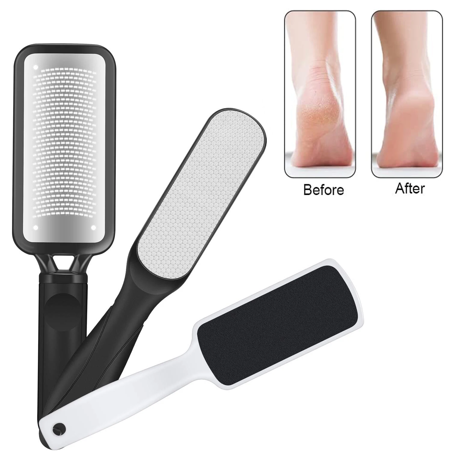 3pcs Double Side Foot File Professional Rasp Heel Grater Hard Dead Skin Callus Remover Pedicure File Foot Grater Skin Care