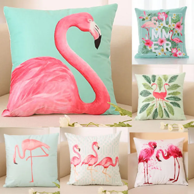 

Fashion Flamingo Home Decor Pillowcase Throws Pillow Case Waist Cushion Covers
