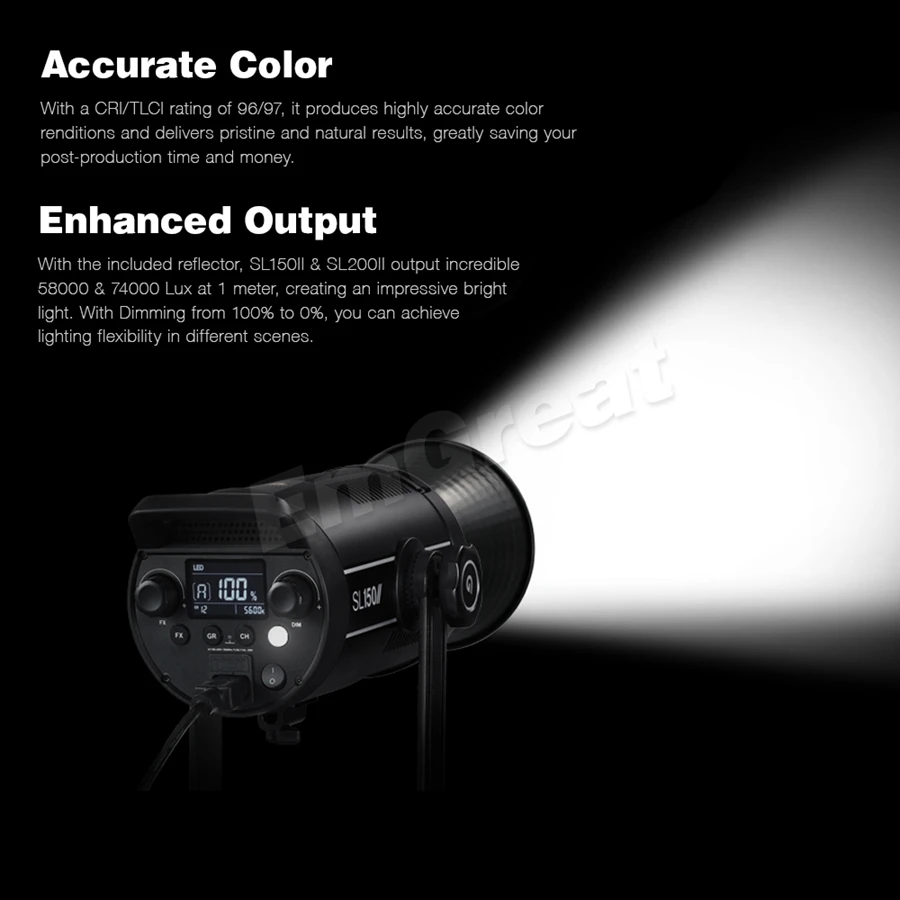 US $406.00 Godox SL150II SL150W II LED Video Light 150W Bowens Mount Daylight Balanced 5600K 24G Wireless X System For Camera Interview