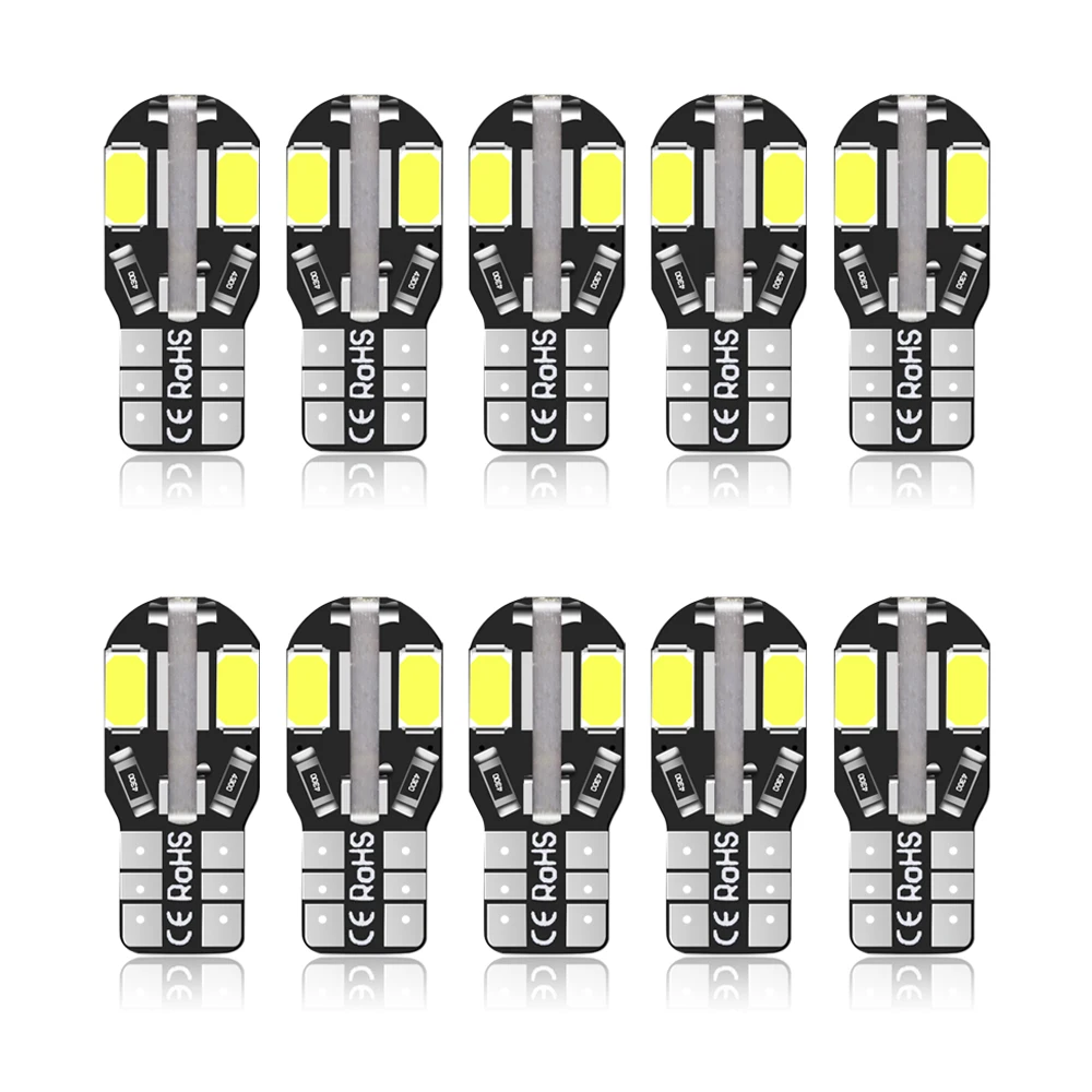 10 шт. 5730 8Smd W5W T10 Led лампочка для салона автомобиля Canbus VW Golf Polo Passat Scirocco Tiguan Skoda Octavia