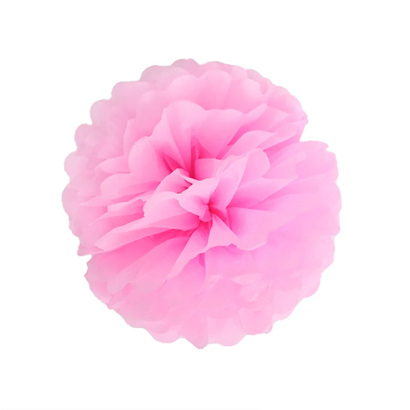 5 шт 20 см помпоны из оберточной бумаги цветок свадебное украшение гирлянды DIY букет из бумажных цветов Baby Shower День рождения украшения - Цвет: light pink