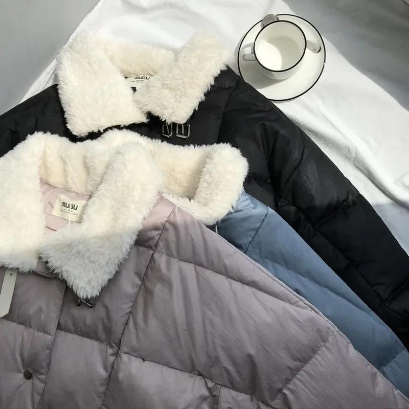 Winter New Thickened Solid Color Short ins Loose Bread Suit cotton-padded jacket Female