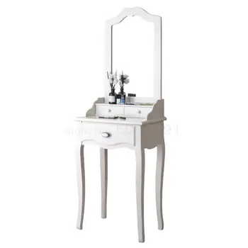 

New American Economical Solid Wood Dressing Table Small Household Mini Princess Simple Pastoral Bedroom Make-up Table Style